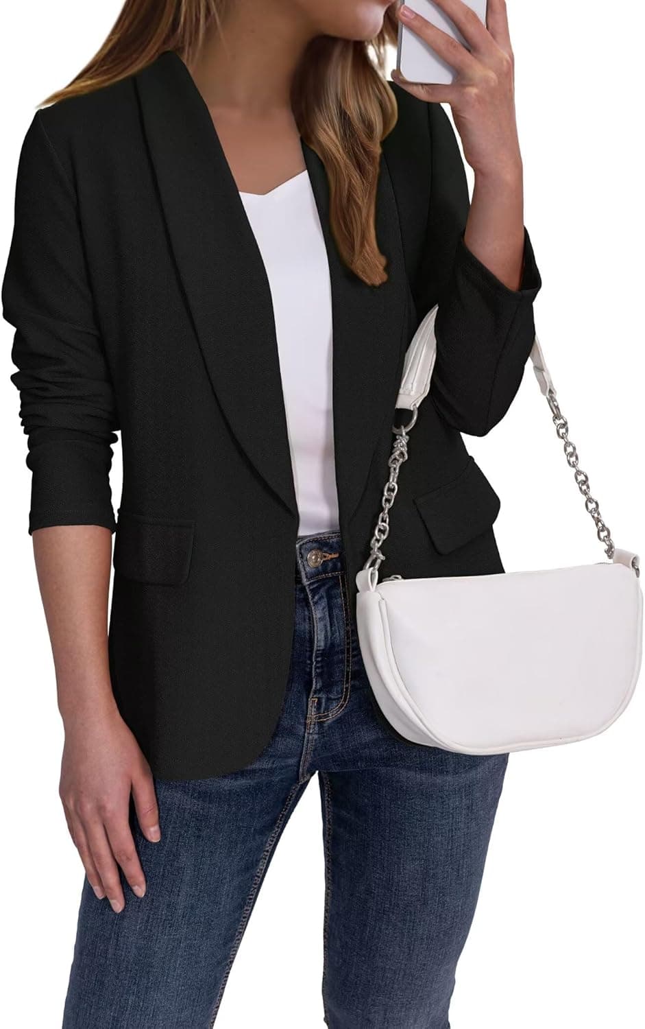 Ahlaray Professional Open-Front Blazer - Classic Business Casual - Image 1