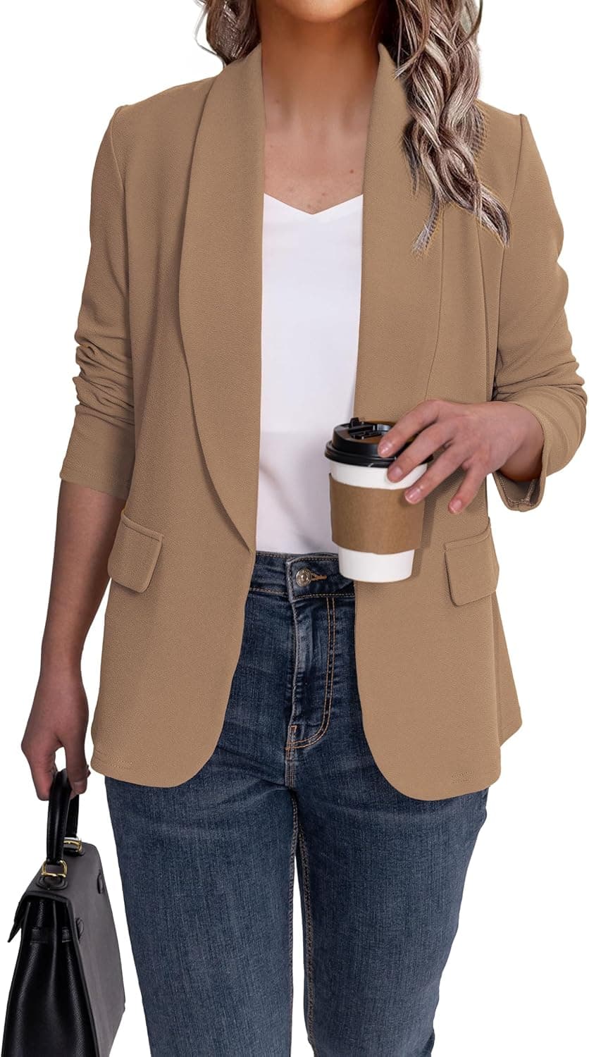 Ahlaray Professional Open-Front Blazer - Business Casual Style - Image 1