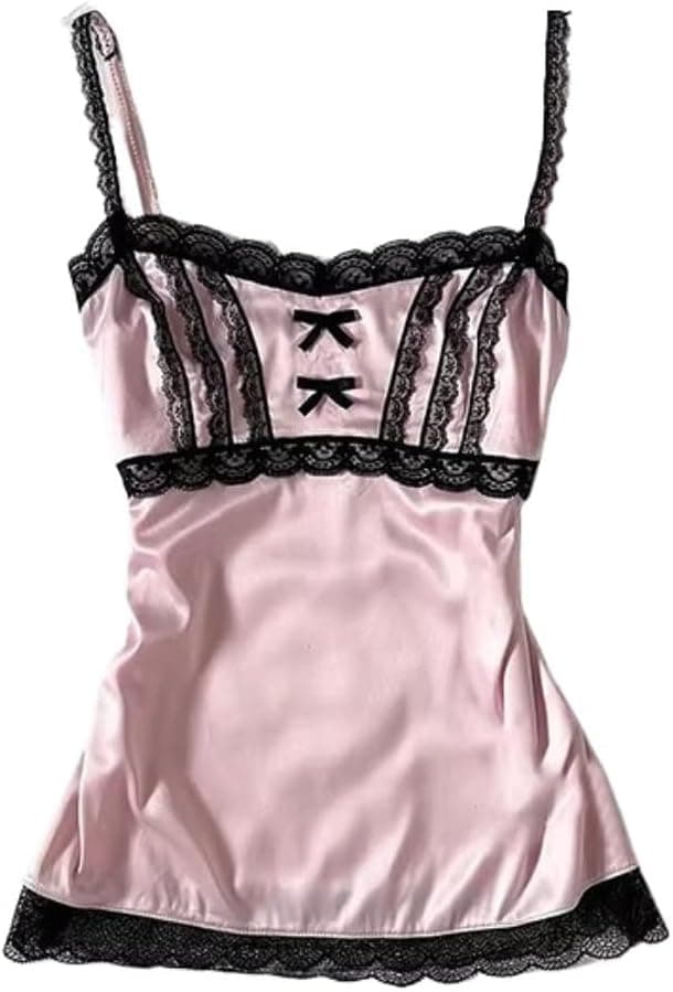 RICHTRUE Floral Bow-Tie Camisole - Y2K Croquette Style - Image 1