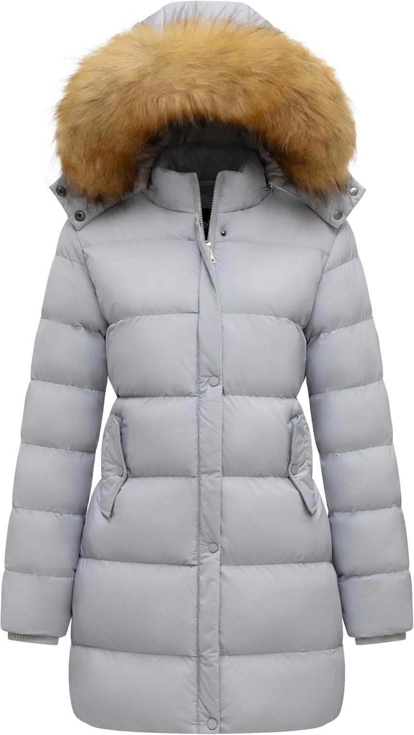 GGleaf Winter Thicken Puffer Coat with Removable Fur Hood - Image 1