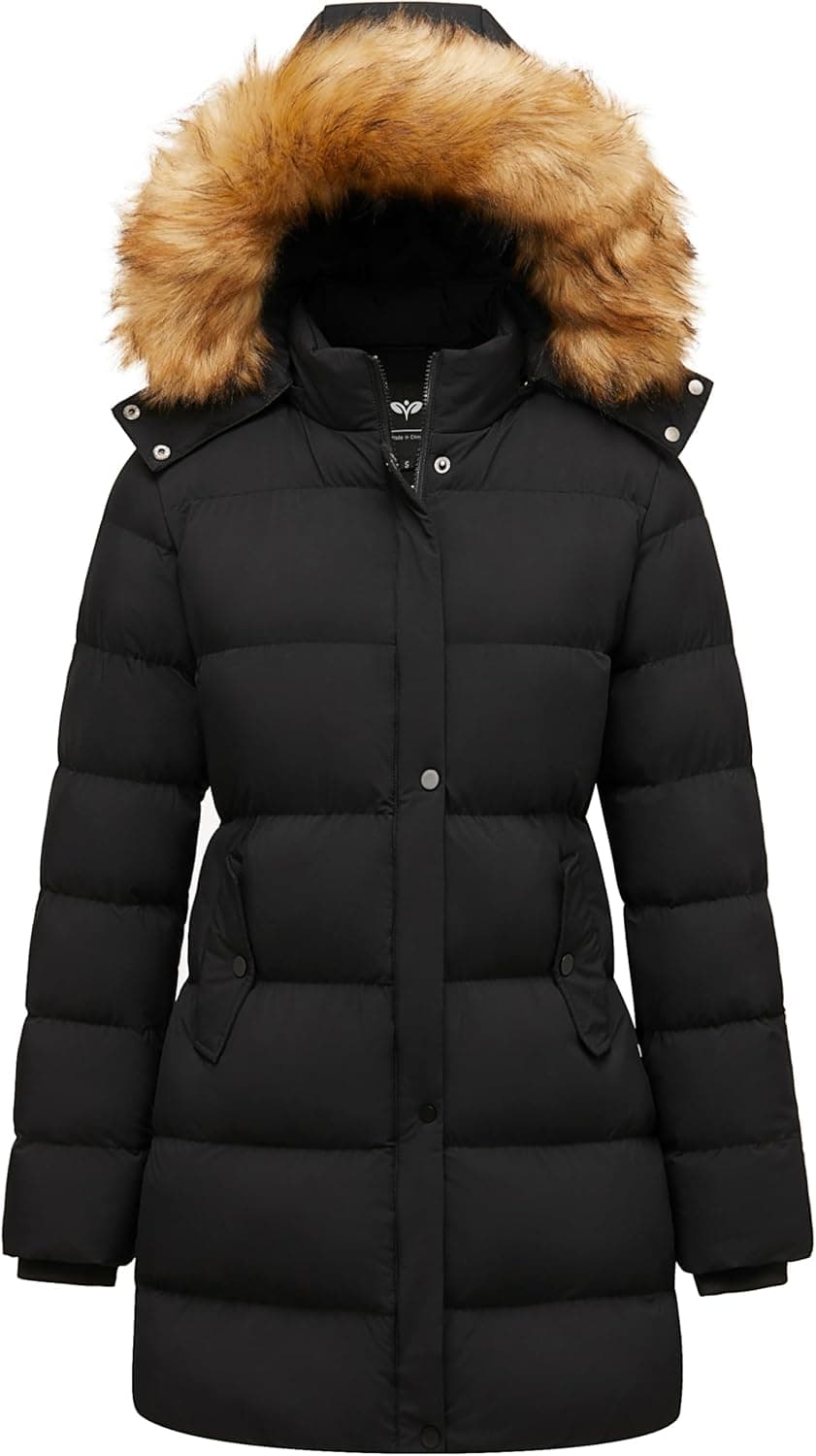 GGleaf Winter Puffer Coat with Removable Fur Hood - Image 1