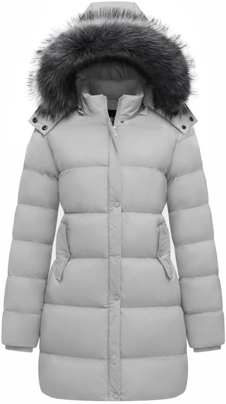 GGleaf Luxe Puffer Coat with Detachable Fur Hood - Image 1