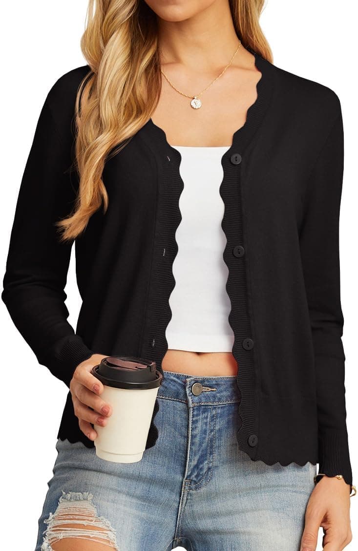 GRECERELLE V-Neck Button-Front Knit Cardigan - Image 1