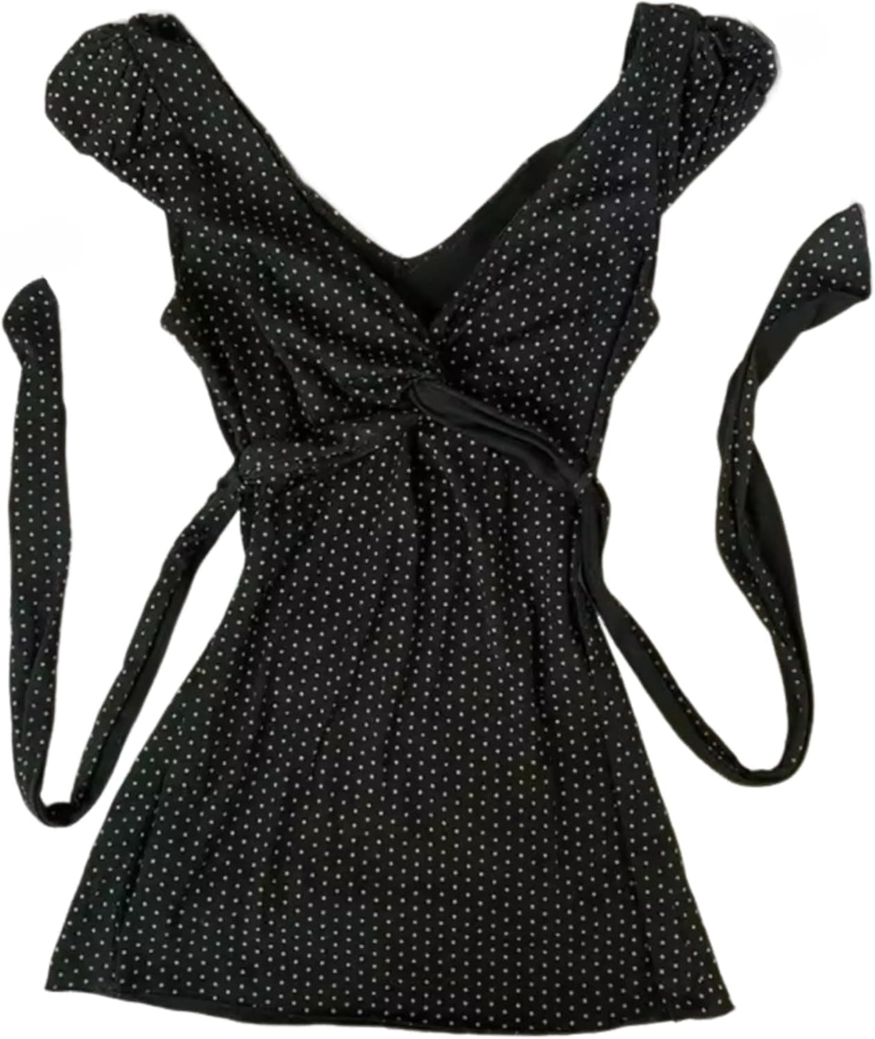 RICHTRUE Y2K Lace Bow Babydoll Crop Top - Image 1