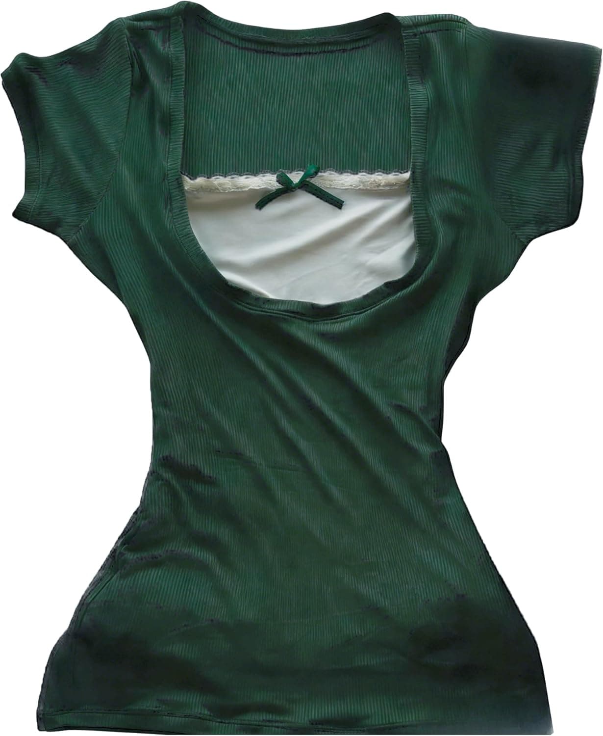 RICHTRUE Y2K Coquette Babydoll Top with Lace Bow Detail - Image 1