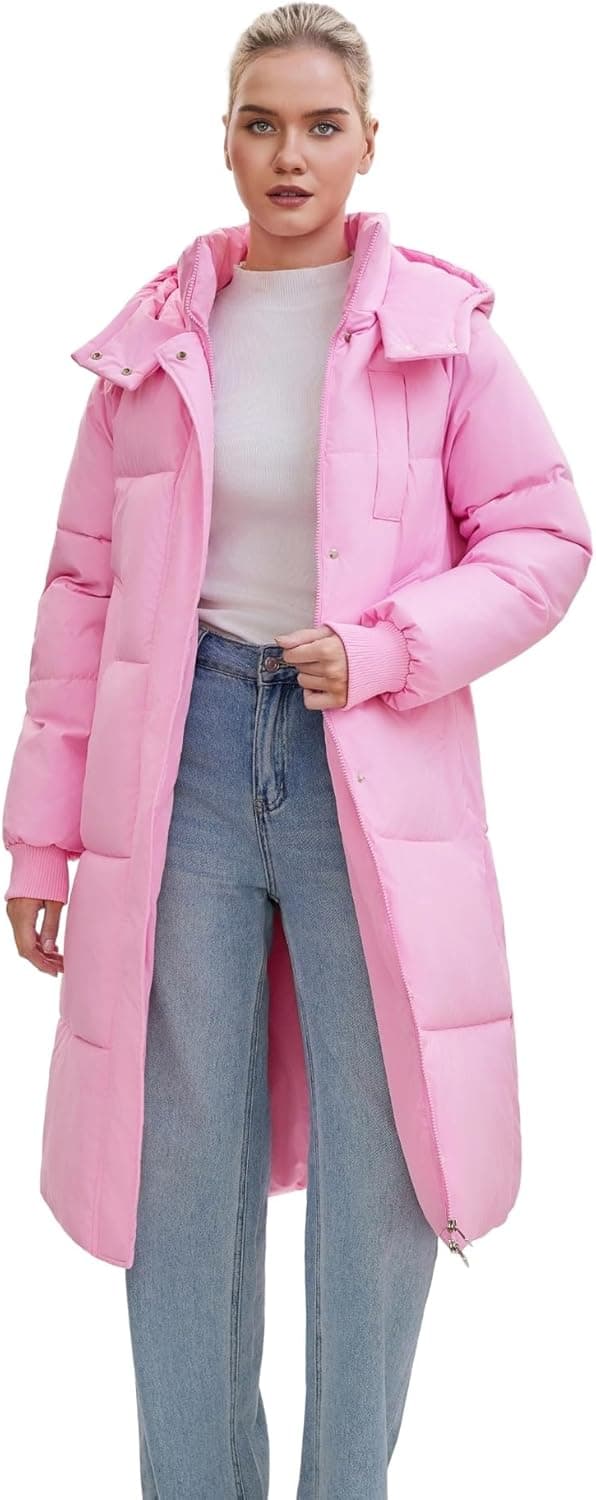 PUFFIT Women's Hooded Long Puffer Coat with Deep Pockets - Image 1