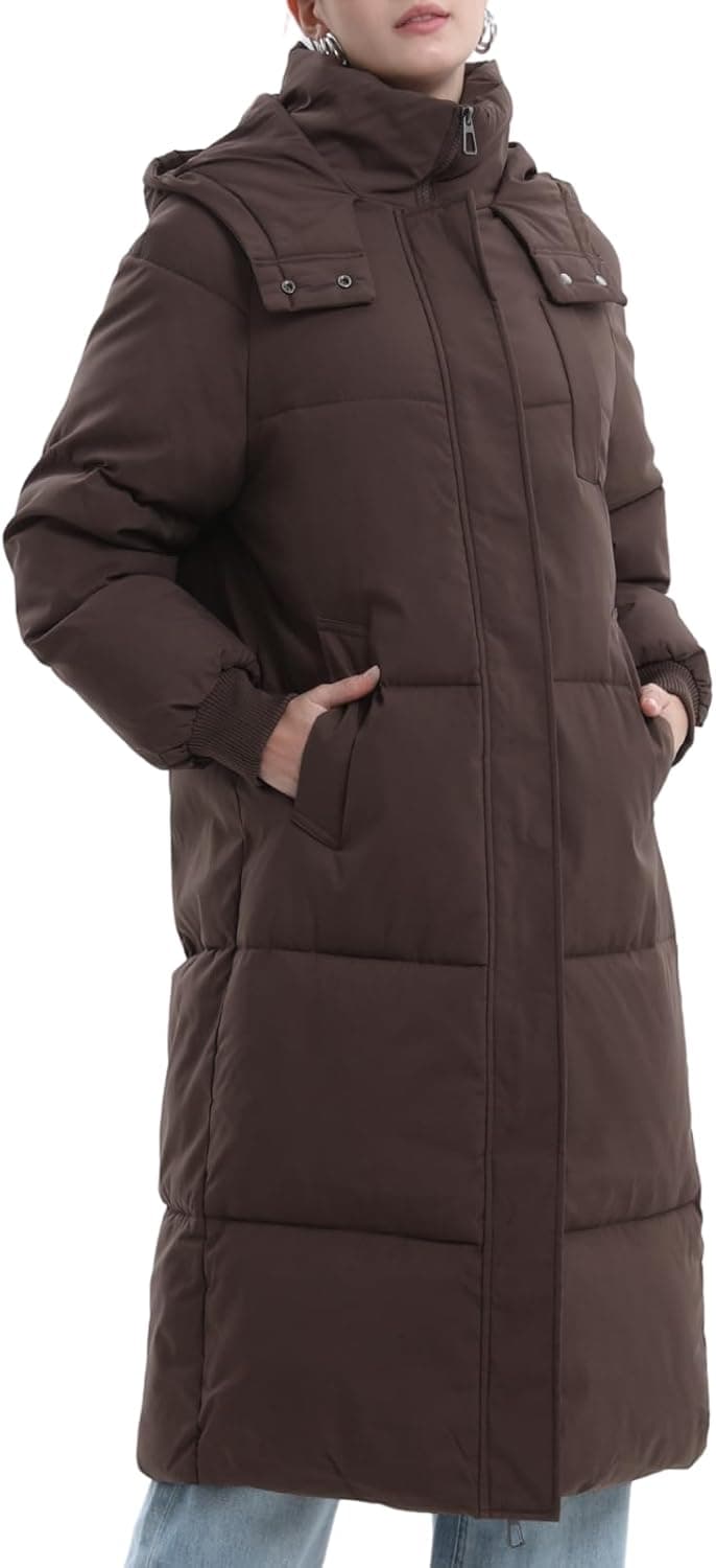 PUFFIT Women's Hooded Long Puffer Jacket with Deep Pockets - Image 1