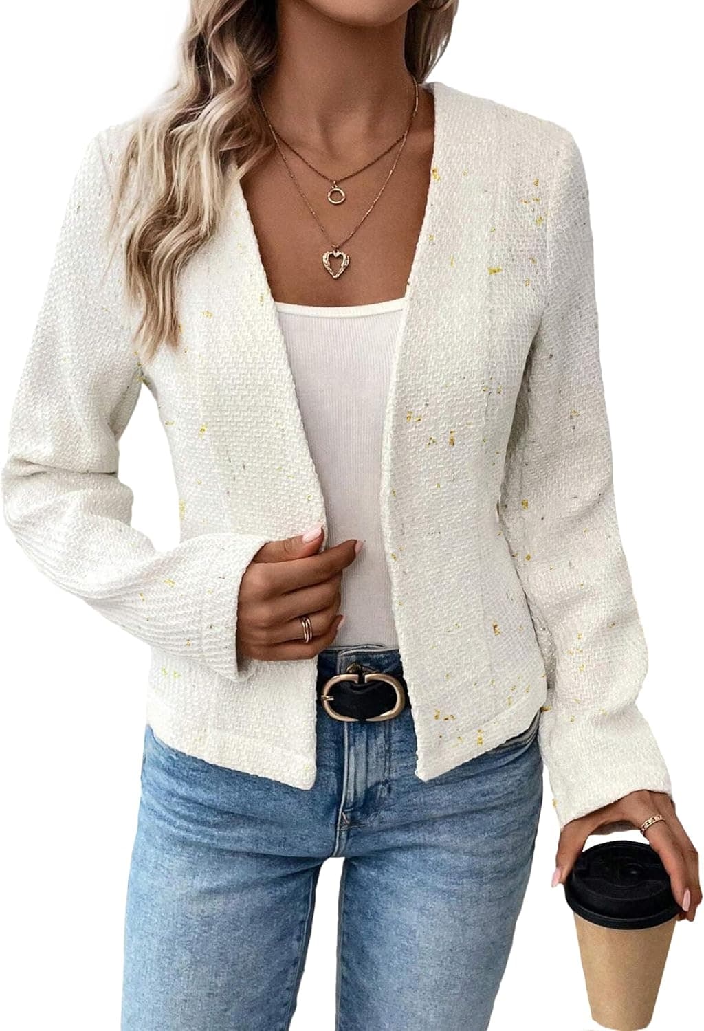 Mina Self Collarless Tweed Blazer - Spring 2026 Collection - Image 1
