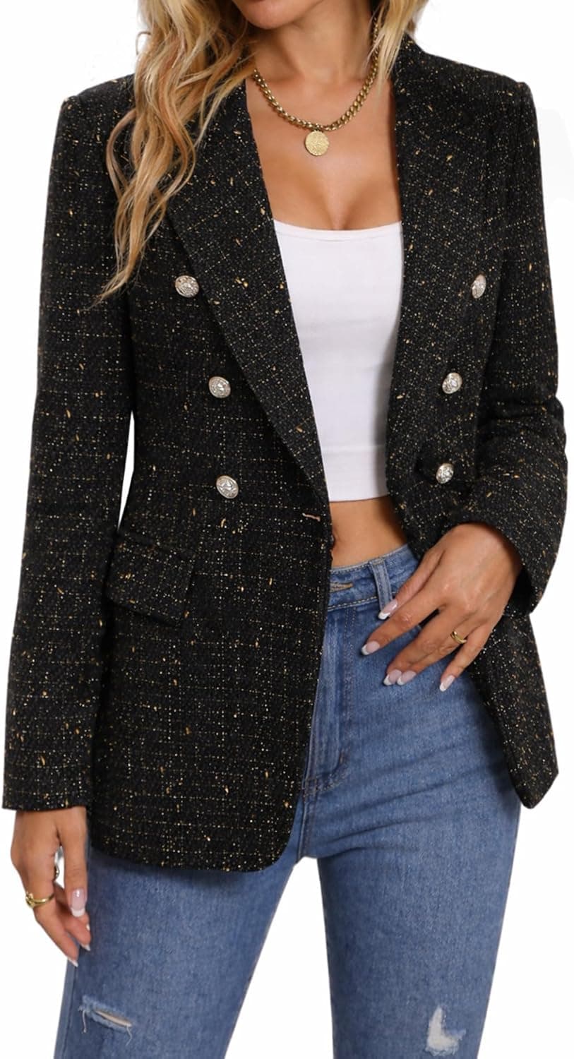 Mina Self Tweed Plaid Blazer - Spring 2026 Collection - Image 1