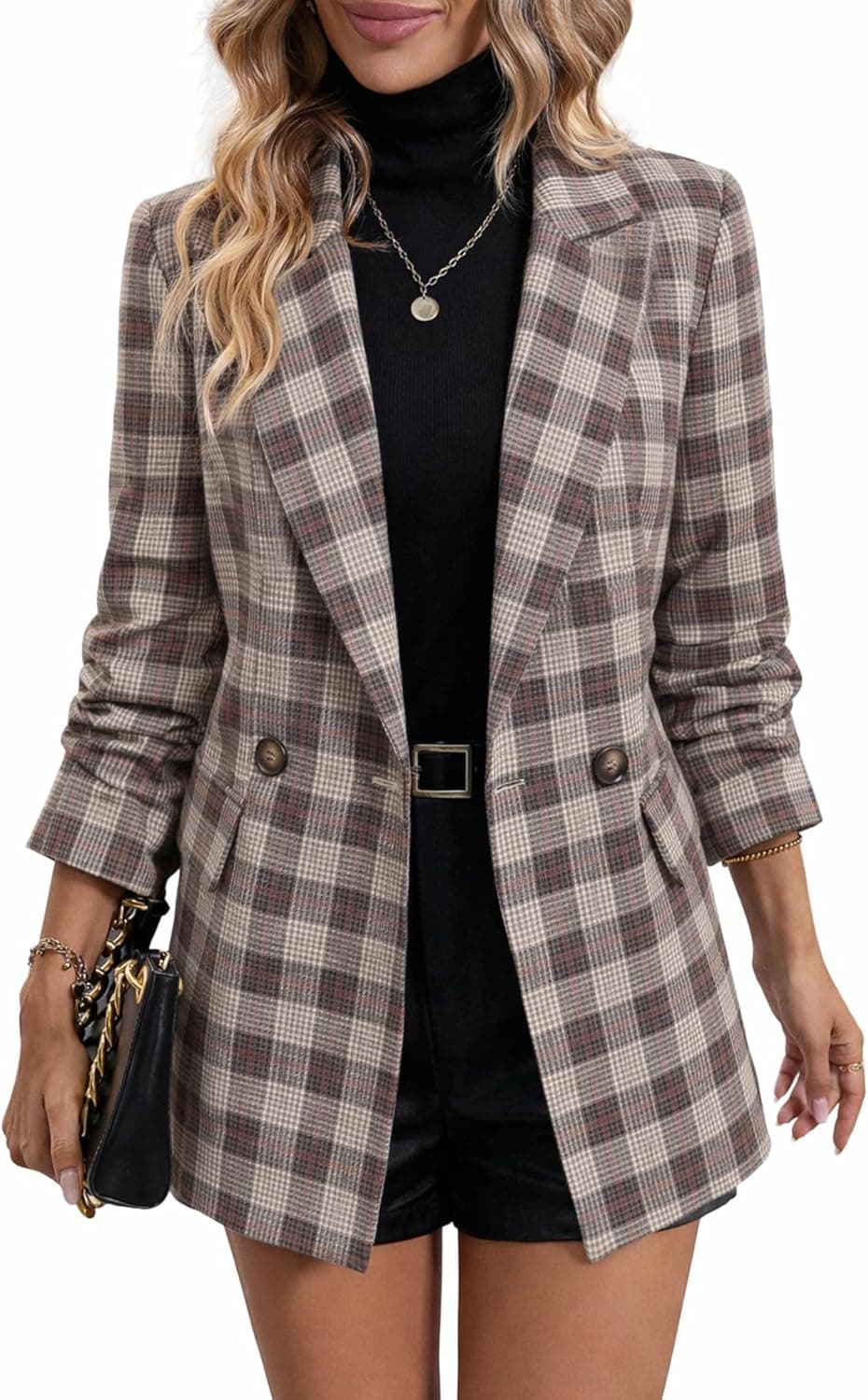 Mina Self Classic Houndstooth Blazer - Fully Lined Professional Jacket - Image 1
