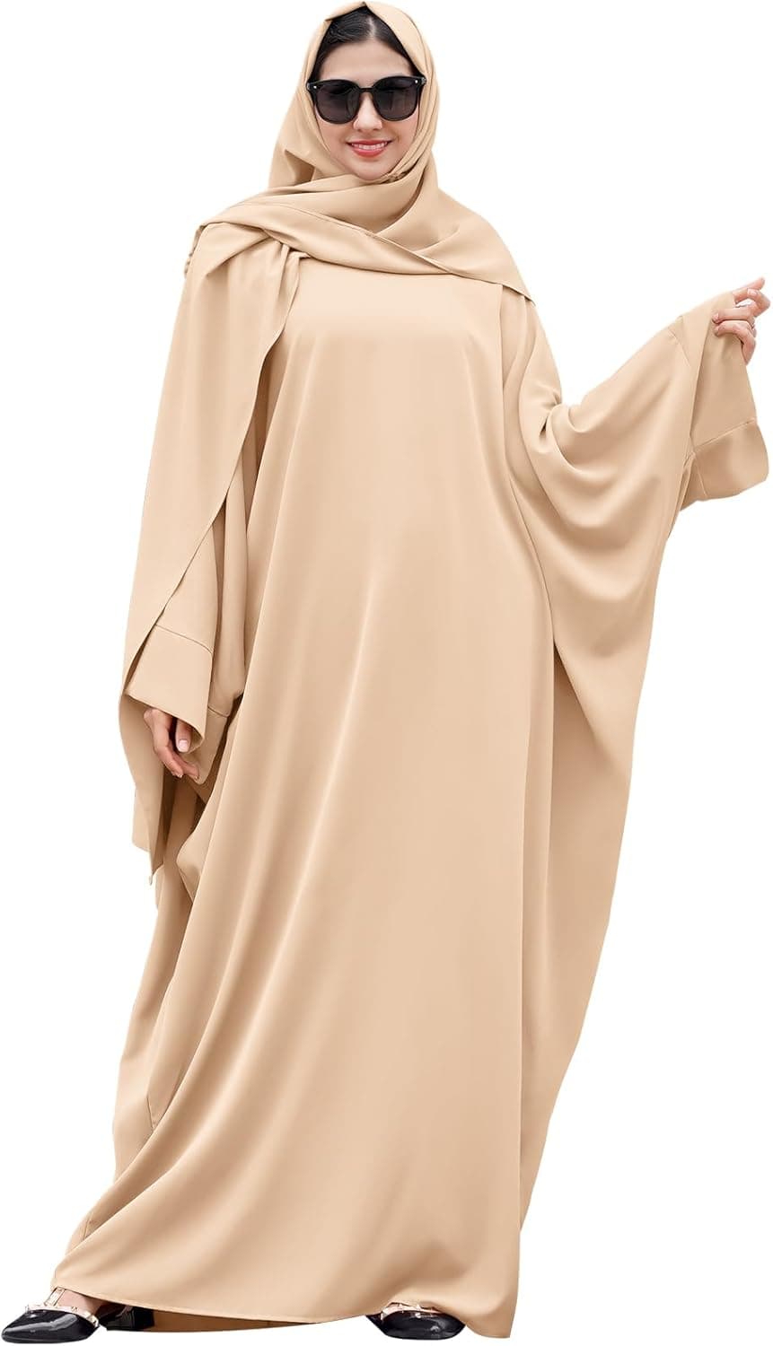 ABEHIK Elegant One-Piece Abaya with Hijab Set - Image 1