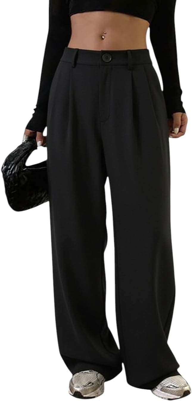 Oomph! Korean-Style High-Waist Wide Leg Trousers - Image 1