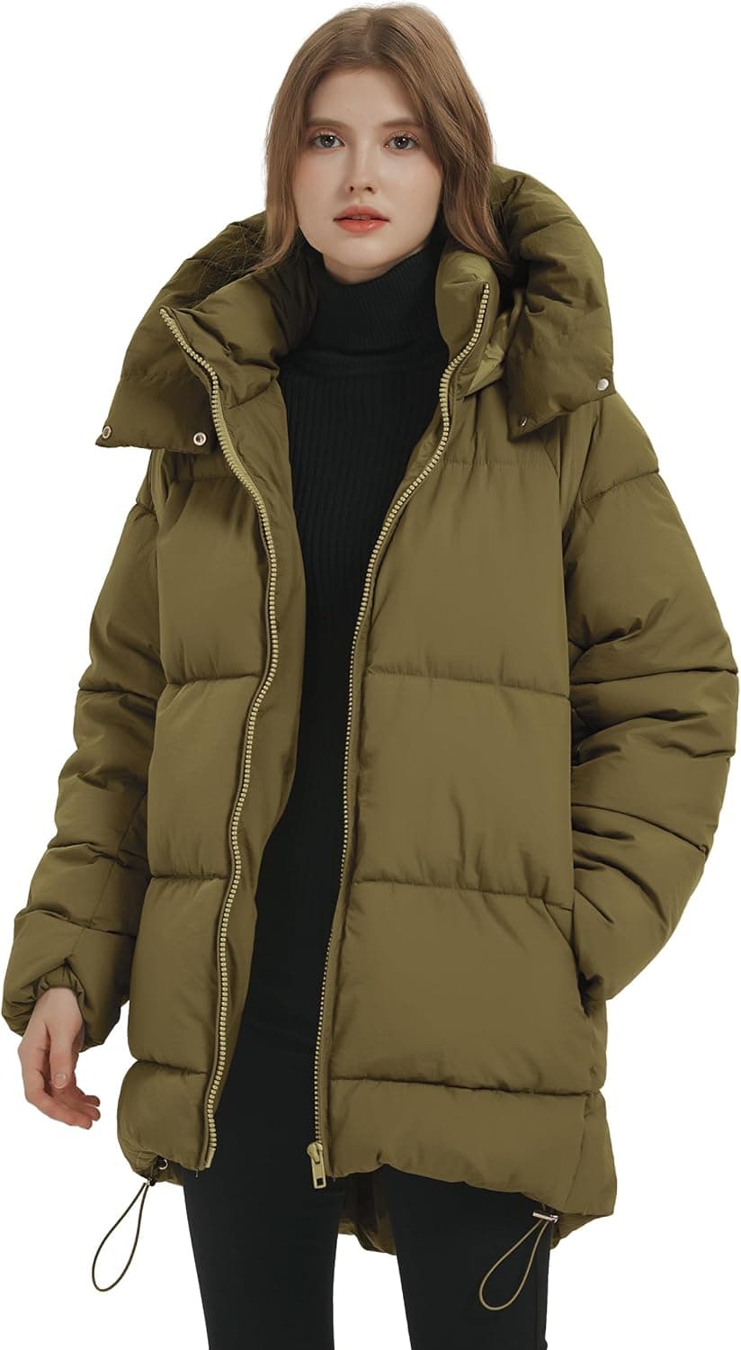 PEHMEA Mid-Length Puffer Jacket with Hood - Winter Padded Coat - Image 1