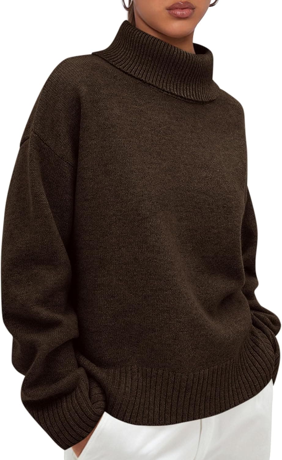 PRETTYGARDEN Chunky Knit Turtleneck Sweater - Image 1