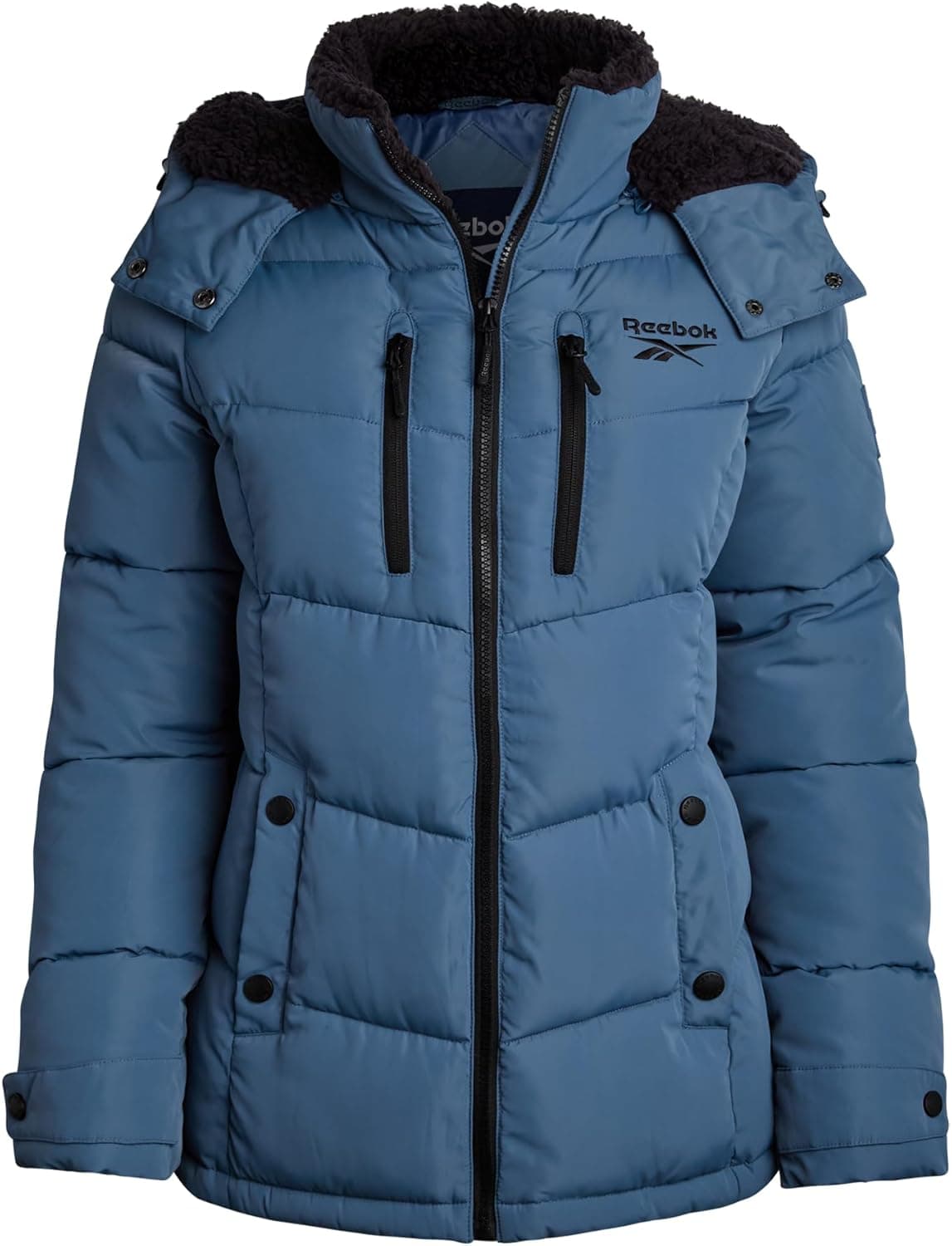 Reebok Heavyweight Puffer Jacket with Faux Fur Hood - Image 1