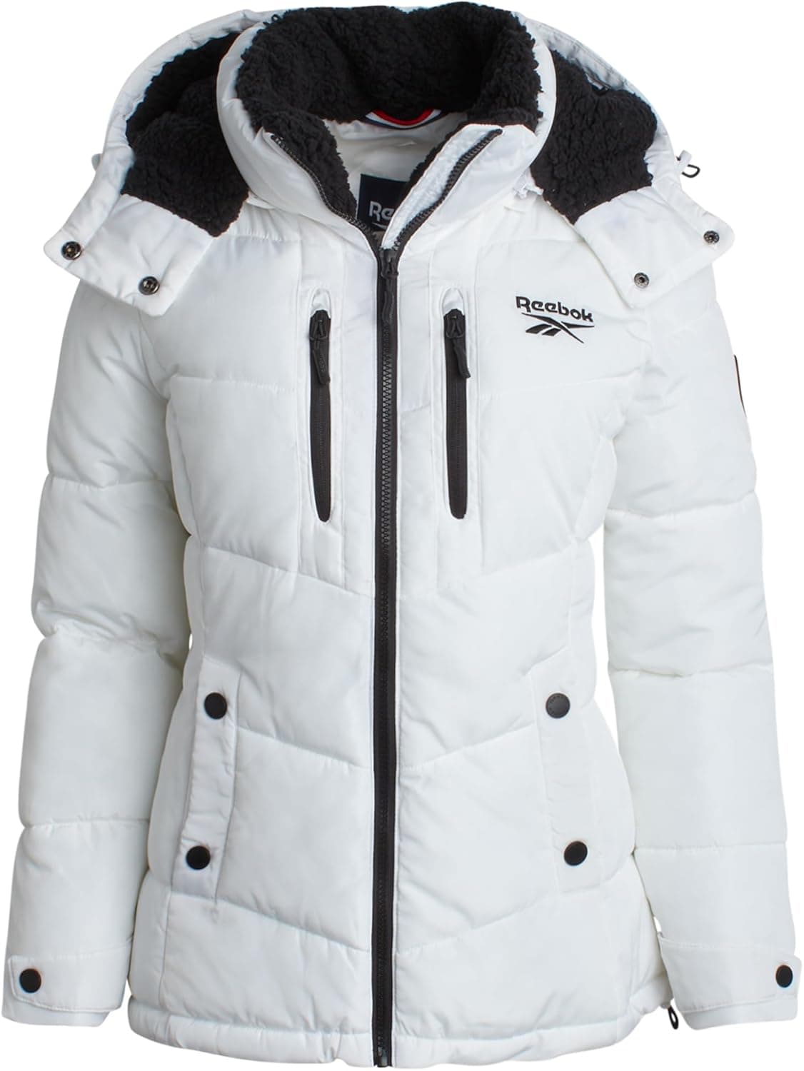 Reebok Women's Heavyweight Puffer Jacket with Faux Fur Hood - Image 1