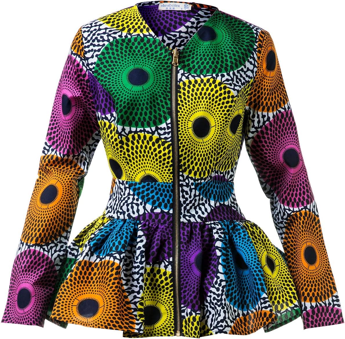 SHENBOLEN African Print Ankara Long Sleeve Shirt - Image 1
