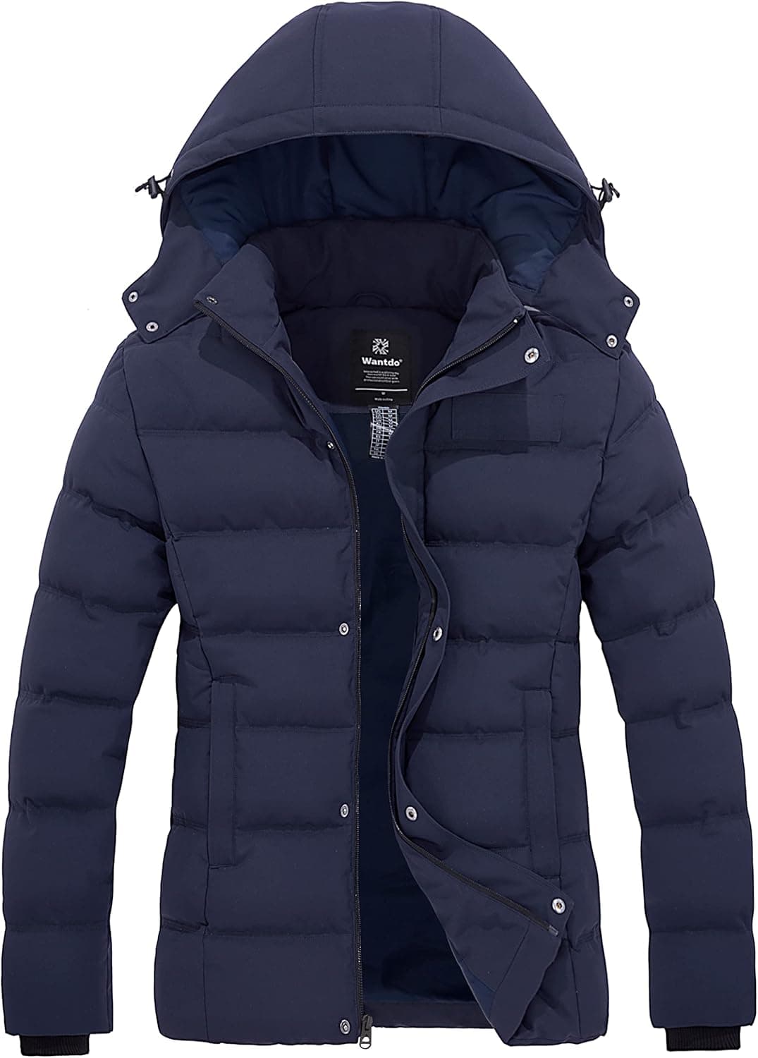 Wantdo Quilted Puffer Winter Coat with Removable Hood - Image 1