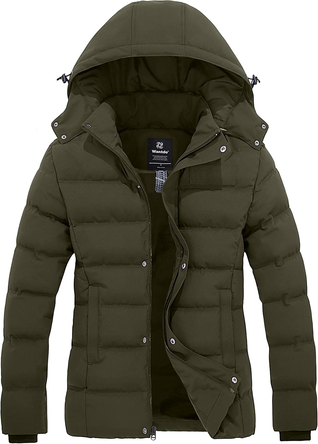 Wantdo Quilted Puffer Winter Coat with Removable Hood - Image 1