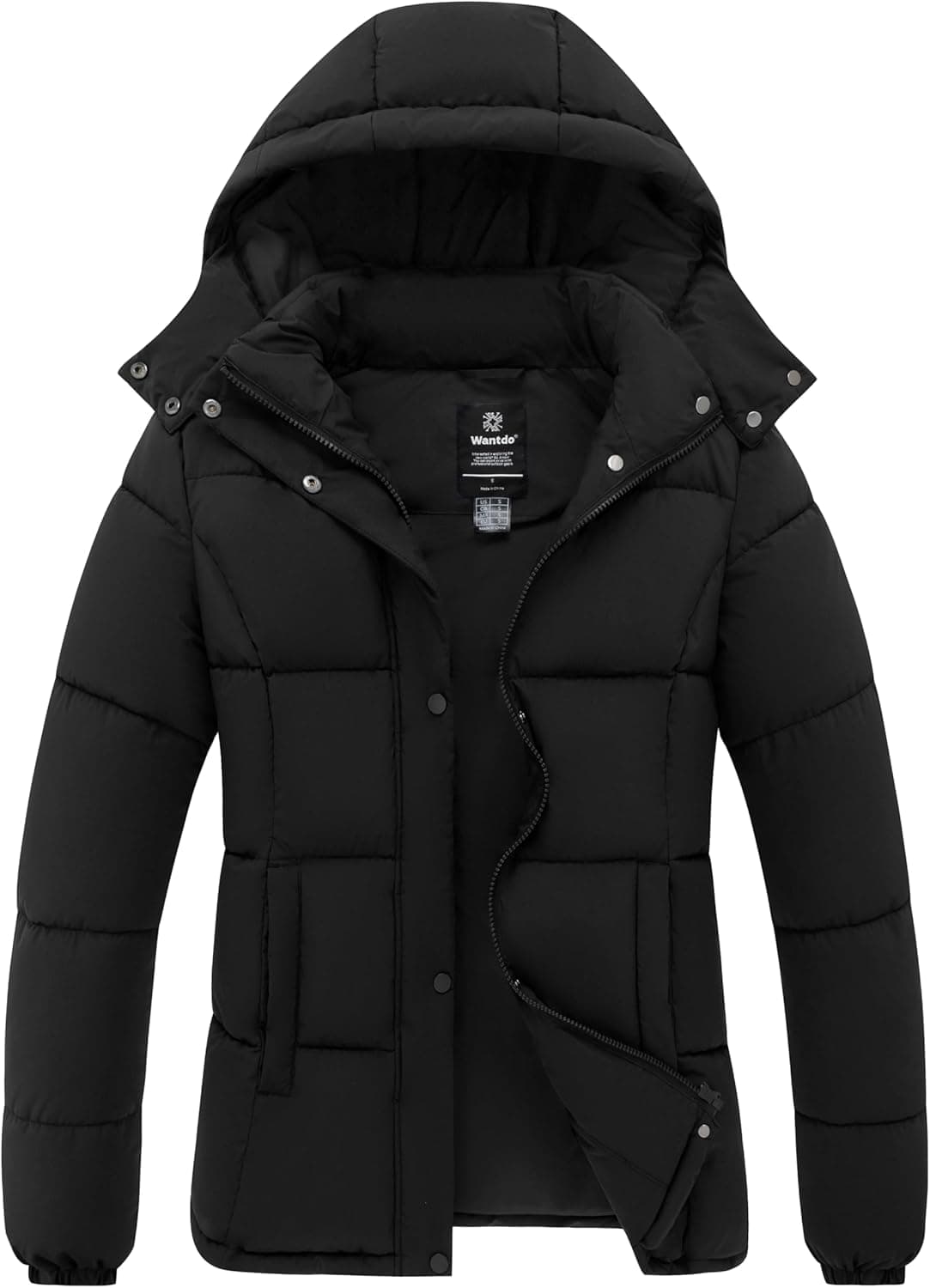 Wantdo Women's Lightweight Puffer Jacket with Removable Hood - Image 1