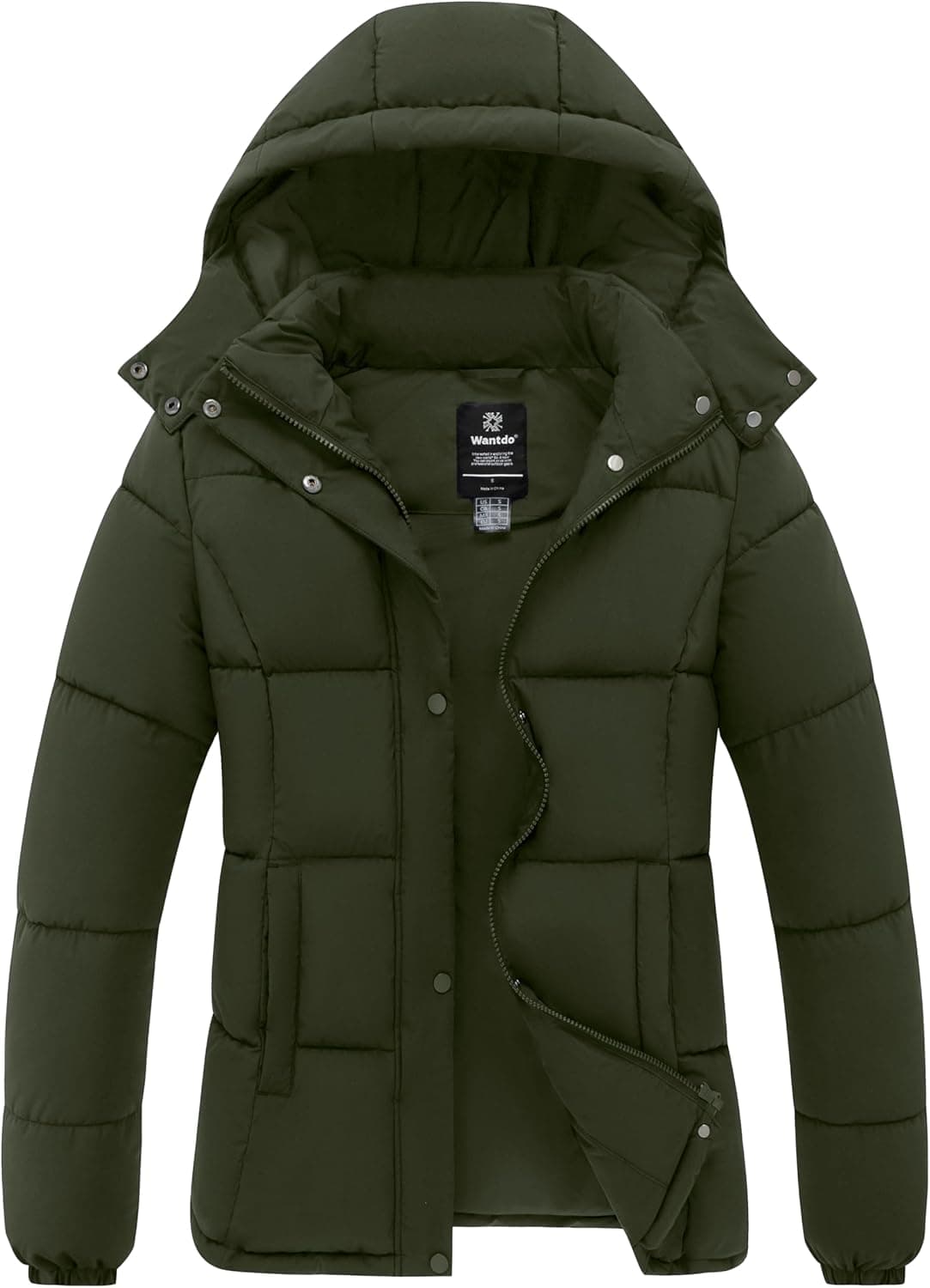 Wantdo Women's Lightweight Puffer Jacket with Detachable Hood - Image 1